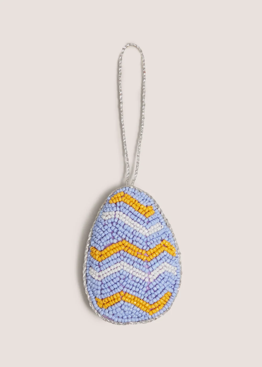Blue Beaded Egg Easter Decoration Image 1