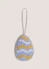 Blue Beaded Egg Easter Decoration Image 1
