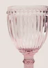 Pink Embossed Line Wine Glass Image 2