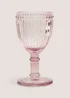 Pink Embossed Line Wine Glass Image 1