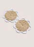 2 Pack Neutral Scallop Edge Coasters Image 1