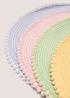 4 Pack Multicolour Round Pom Placemats Image 2