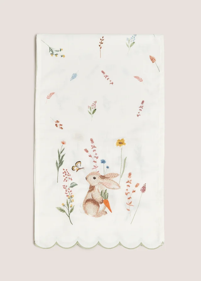 Rabbit Embroidered Runner