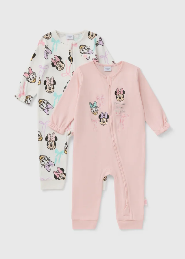 Disney 2 Pack Pink Minnie Sleepsuits (Newborn-23mths)