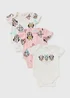 Disney 3 Pack Pink Minnie Mouse Bodysuits (Newborn-23mths) - First Size Image 1