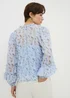 Blue Floral Ruffle Blouse - Size 8 Image 3