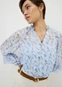 Blue Floral Ruffle Blouse - Size 8 Image 2