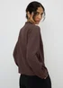 Chocolate Brown Textured High Neck Blouse - Size 8 Image 3