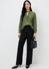 Green Textured High Neck Blouse - Size 8 Image 2
