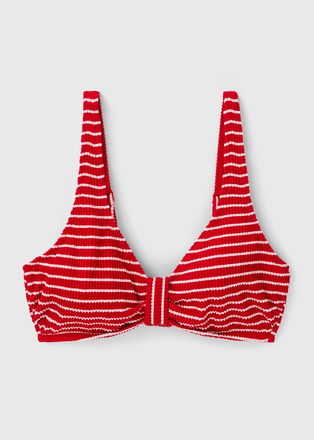 DD+ Red Stripe Knot Bikini Top - 32DD Image 2