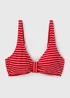 DD+ Red Stripe Knot Bikini Top - 32DD Image 2