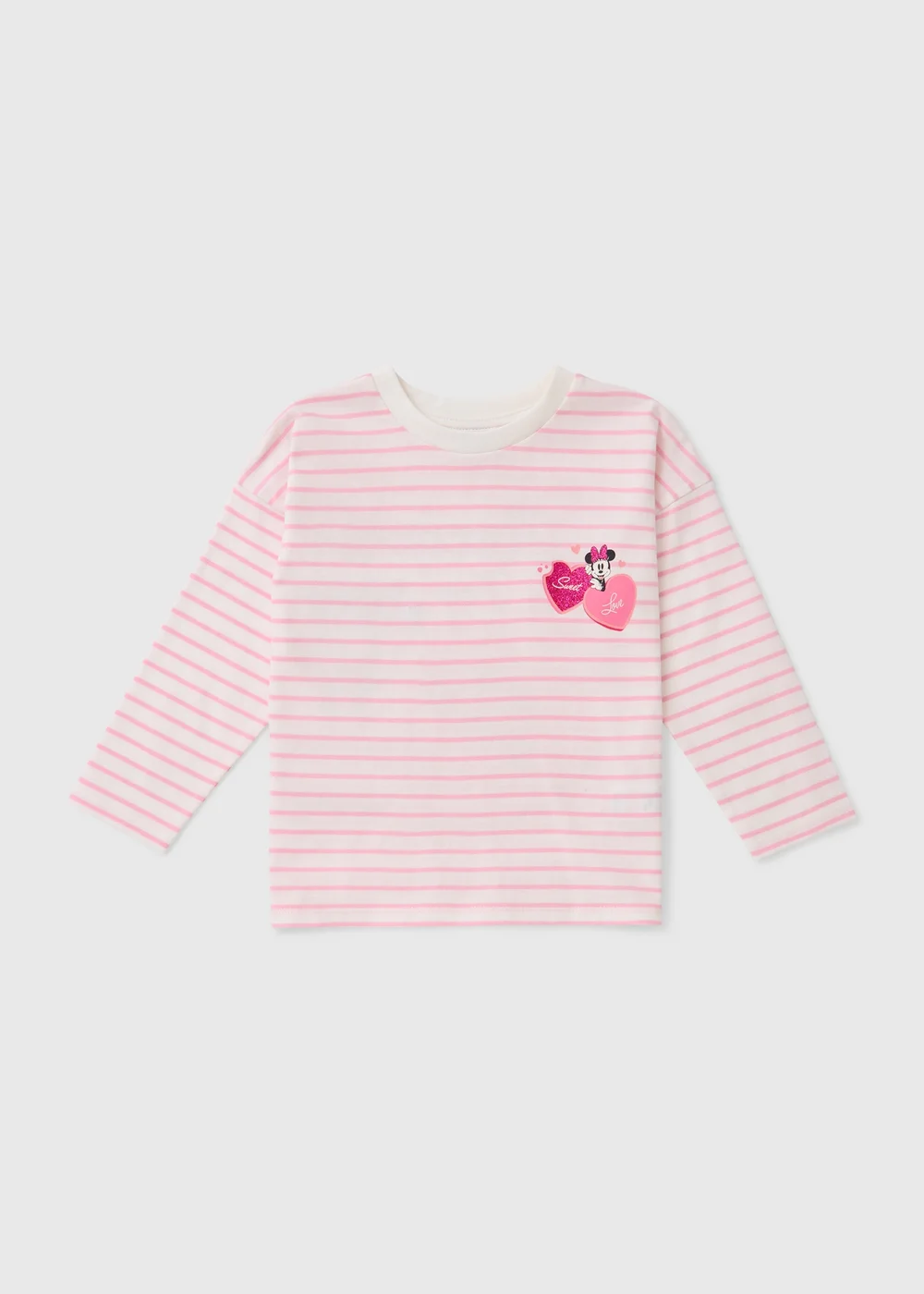 Disney Girls Pink Stripe Minnie Mouse Top (1-7yrs) - 1 to 1 half years Image 1