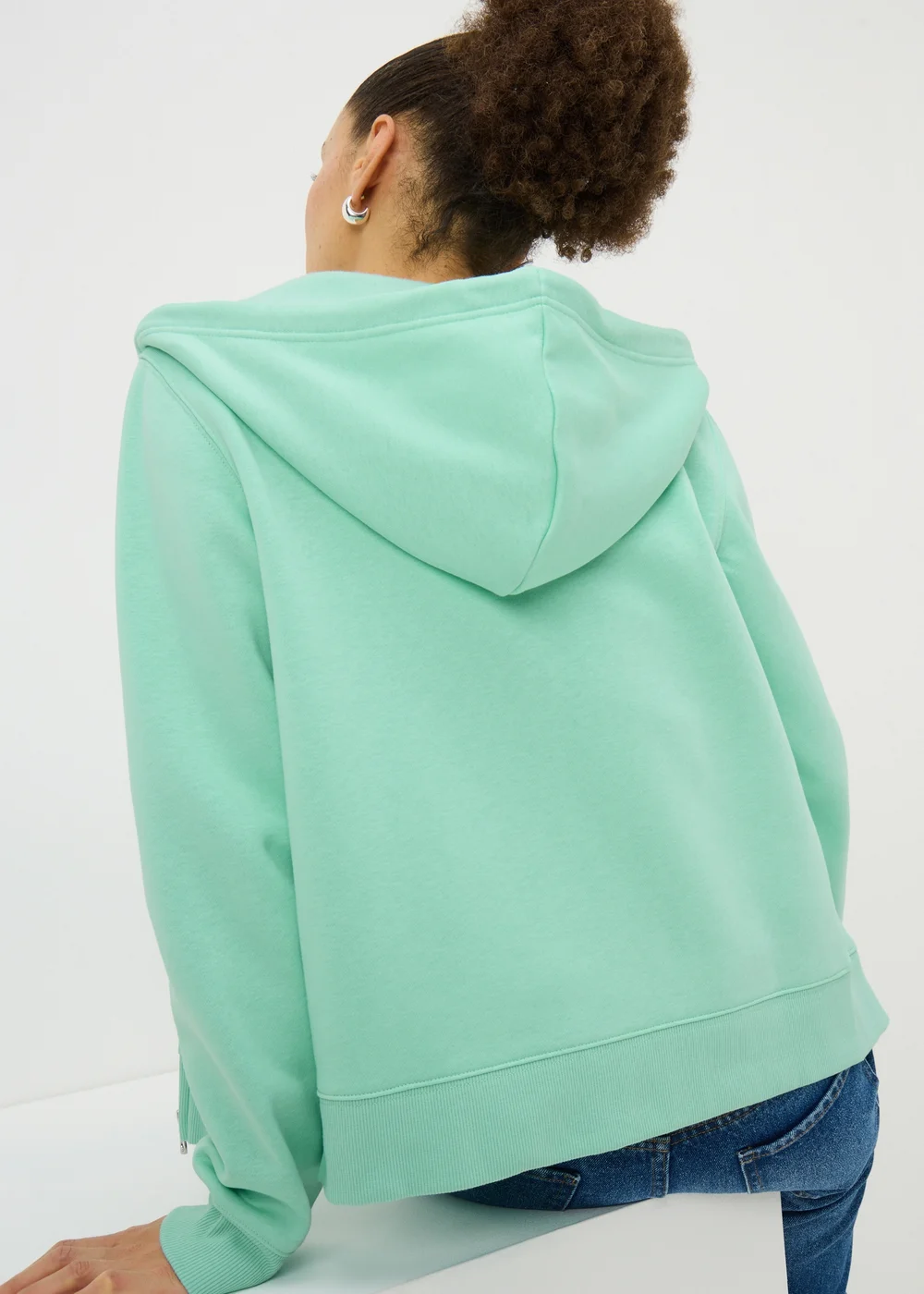 Green Zip-Up Hoodie - Small Image 1