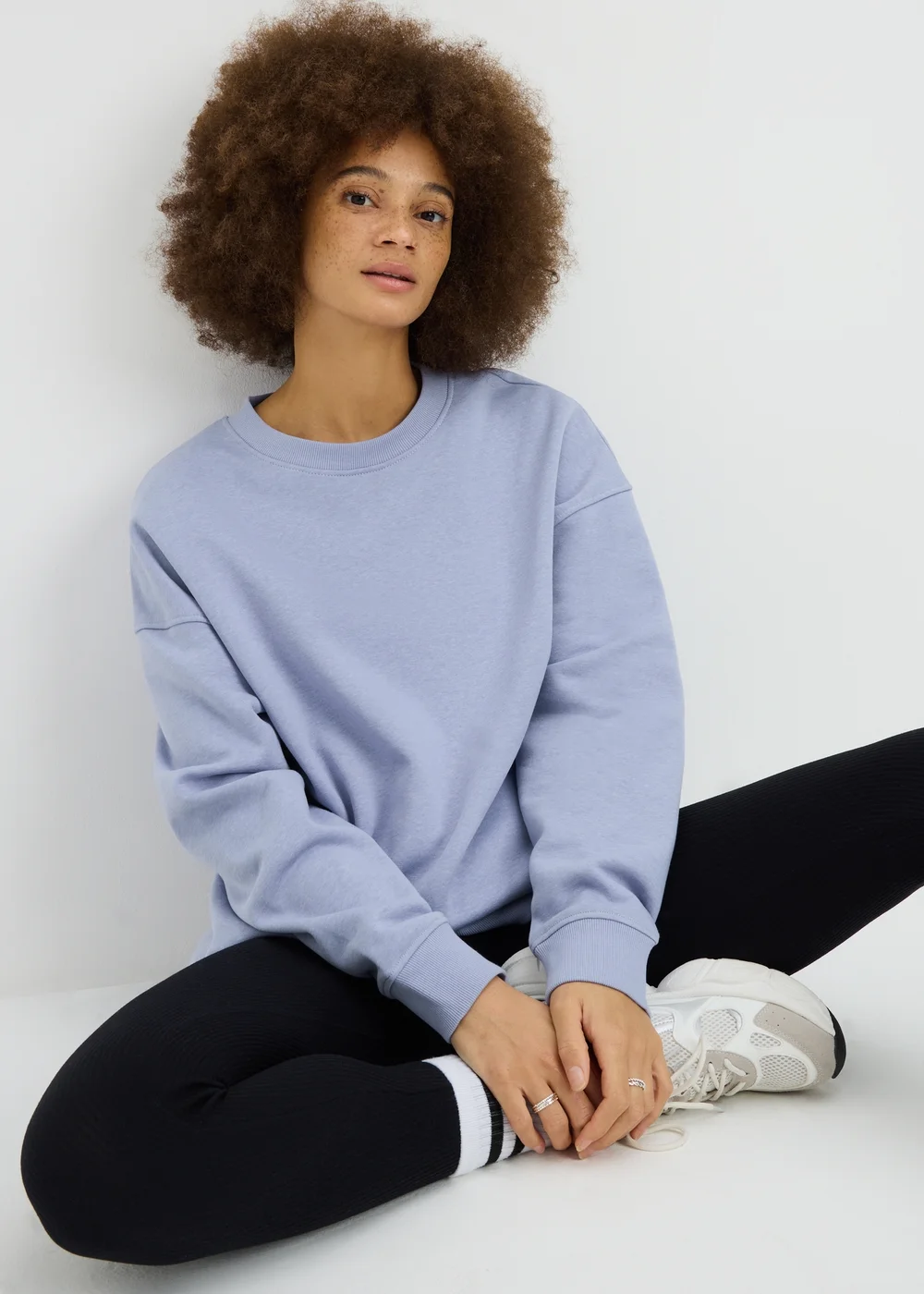 Lilac Longline Sweatshirt - Small Image 1