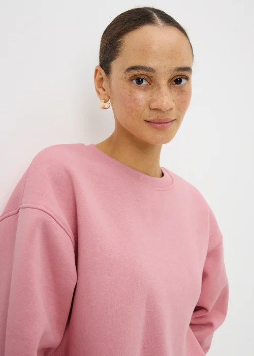 Pink Longline Sweatshirt - Small Image 2
