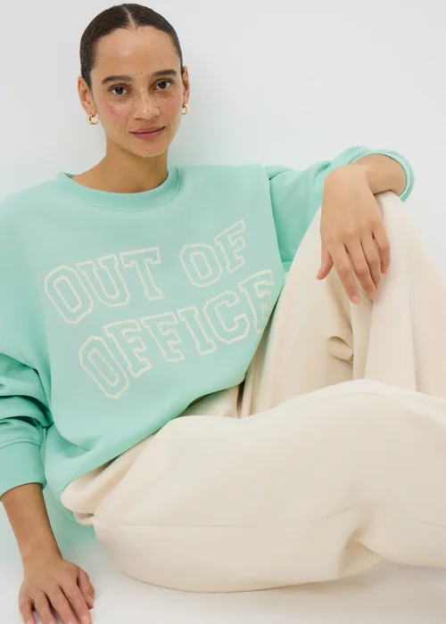 Green Out Of Office Graphic Sweatshirt - Small Image 1