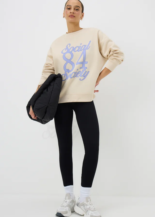 Cream Social Society Graphic Sweatshirt
