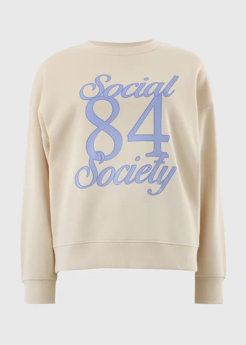 Cream Social Society Graphic Sweatshirt - Small Image 4