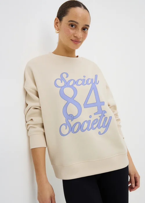 Cream Social Society Graphic Sweatshirt - Small Image 2