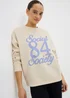 Cream Social Society Graphic Sweatshirt - Small Image 2
