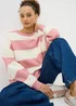 Pink Stripe Sweatshirt - Small Image 1