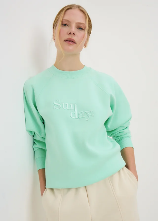 Mint Sunday Embroidered Sweatshirt