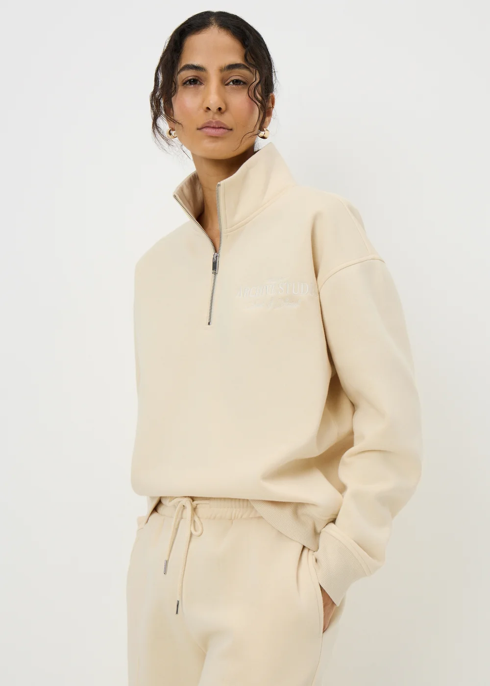 Buttermilk Half Zip Co Ord Sweatshirt - Extra small Image 1