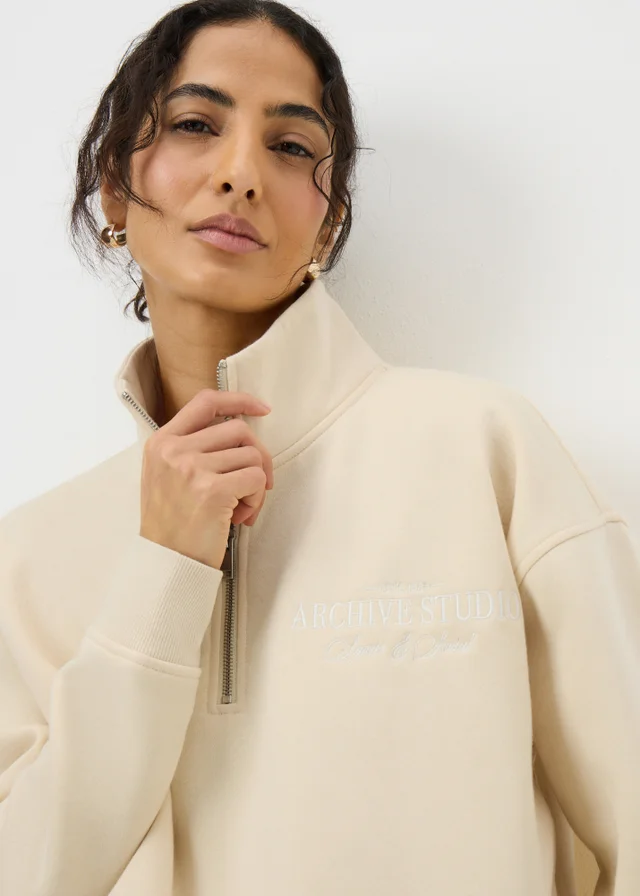Buttermilk Half Zip Co Ord Sweatshirt