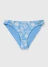 Pale Blue Shell Print Shapewear High Leg Bikini Bottoms - Size 8 Image 2