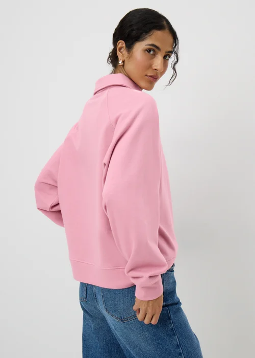 Pink Henley Collar Sweatshirt - Extra small Image 1