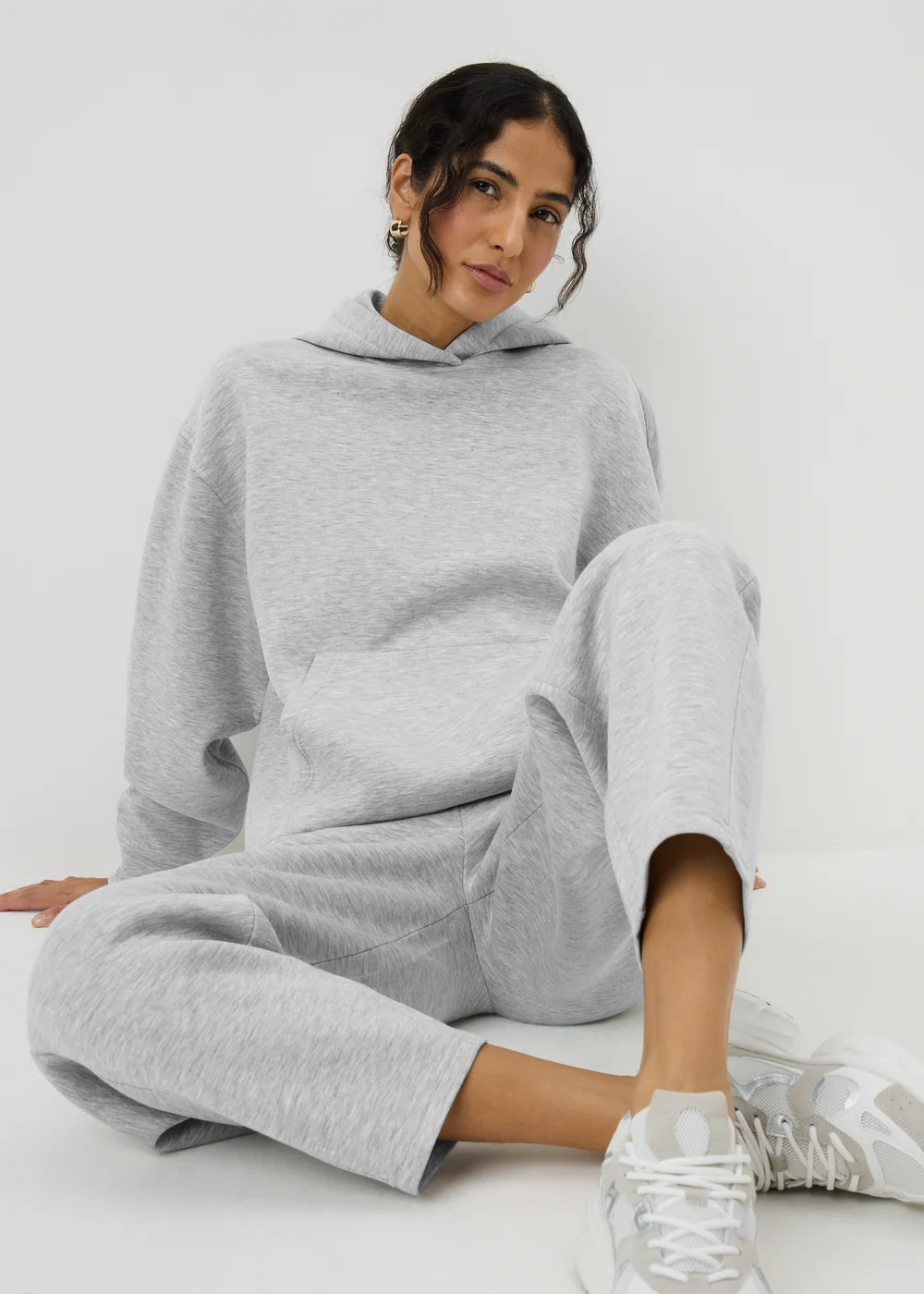 Grey Marl Scuba Co Ord Hoodie - Extra small Image 1