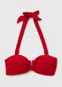 Red Textured Hardware Detail Bikini Top - Size 6 Image 3