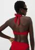 Red Textured Hardware Detail Bikini Top - Size 6 Image 2