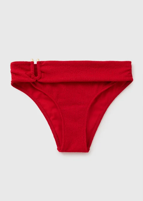 Red Hardware Detail Bikini Bottoms - Size 6 Image 3