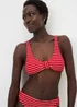 Red Stripe Knot Bikini Top - Size 6 Image 1