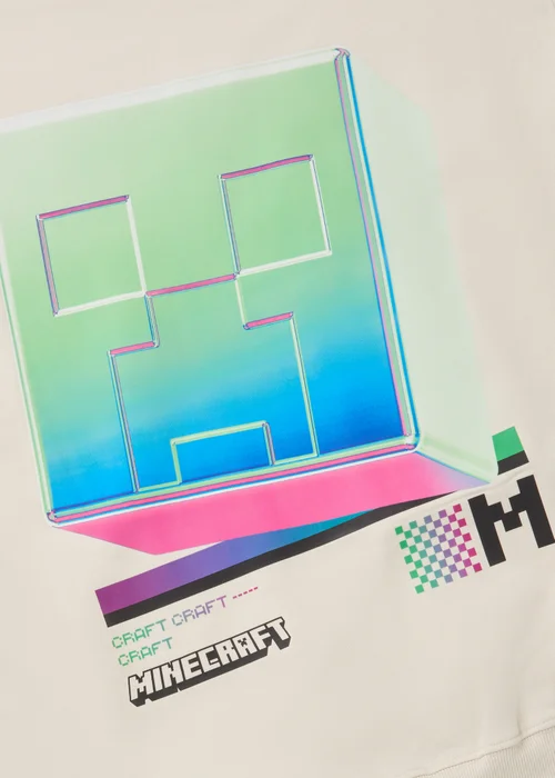 Minecraft Boys Cream Gloss Hoodie (5-13yrs) - 5 Yrs Image 2