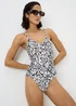Navy Floral Stamp Swimsuit - Size 10 Image 1