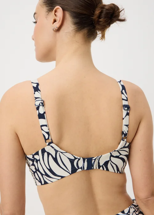 DD+ Navy Tropical Floral Shapewear Bikini Top - 32DD Image 1