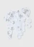 Tiny Tatty Teddy 4 Piece Prem Baby White Sleepsuit Set (3-4lb) - 3LB PREM BABY Image 1