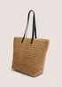 Natural Straw Shopper Beach Bag - One Size Image 2