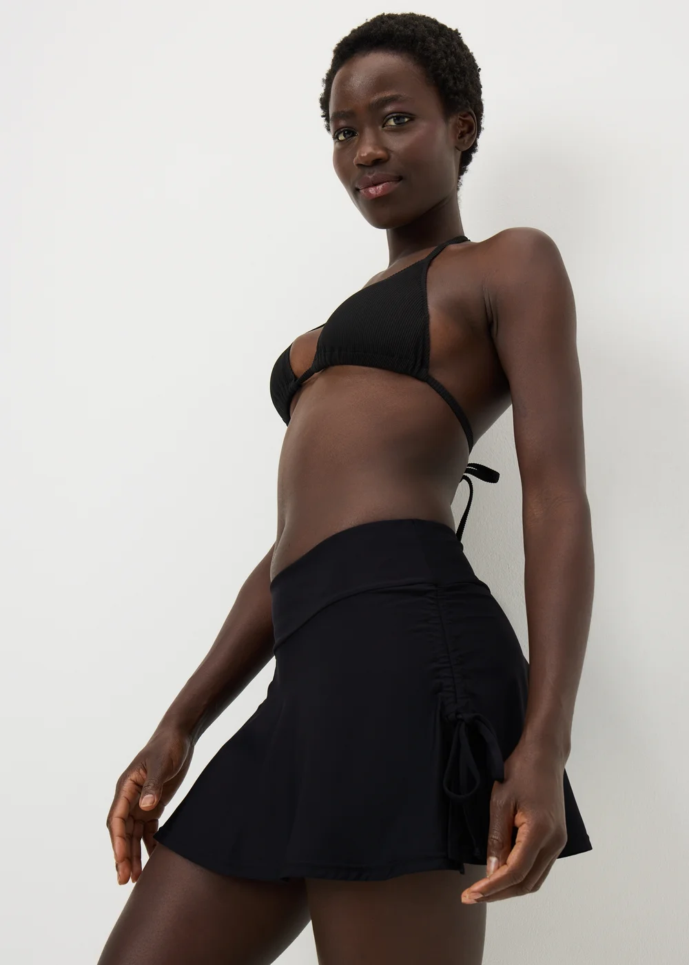 Black Shapewear Skirted Bikini Bottoms - Size 8 Image 1