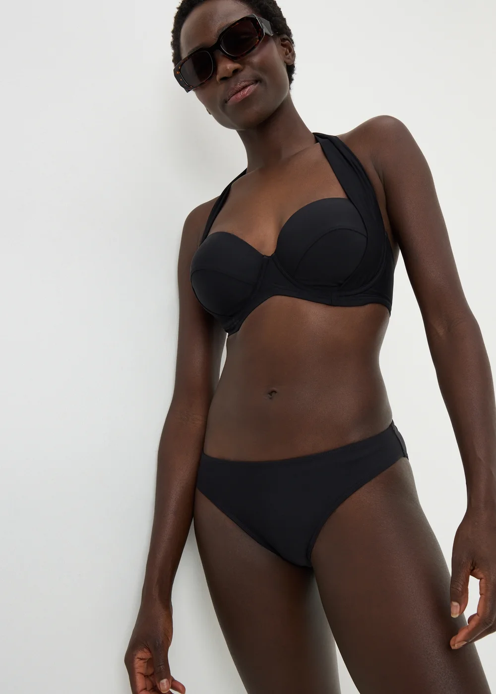 Black Shapewear High Leg Bikini Bottoms - Size 10 Image 1