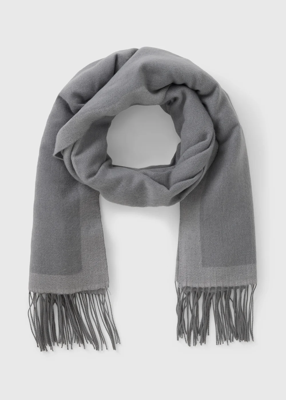 Grey Reversible Mid Length Scarf - One Size Image 1