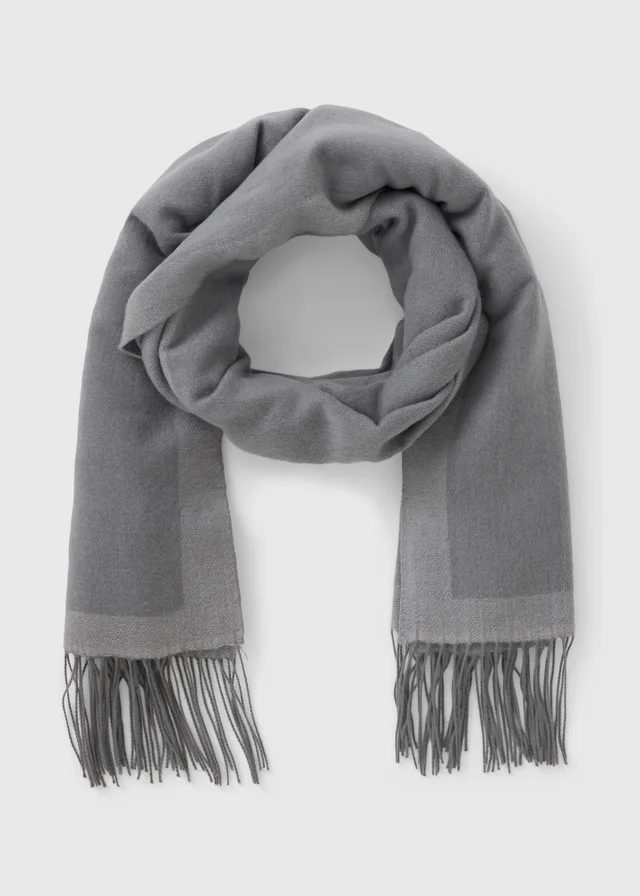 Grey Reversible Mid Length Scarf