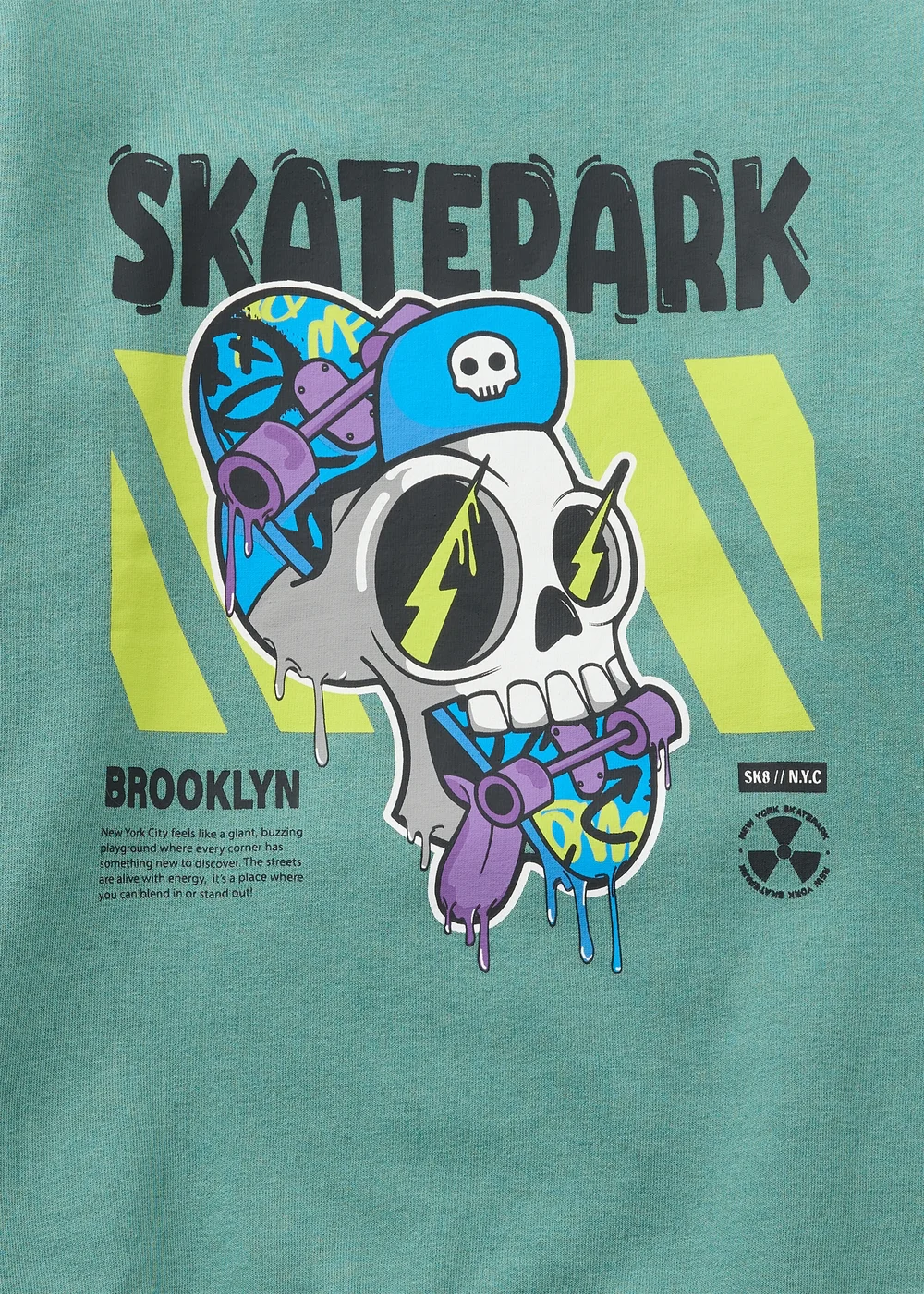 Boys Green Skate Park Sweatshirt (7-15yrs) - 8 Yrs Image 2