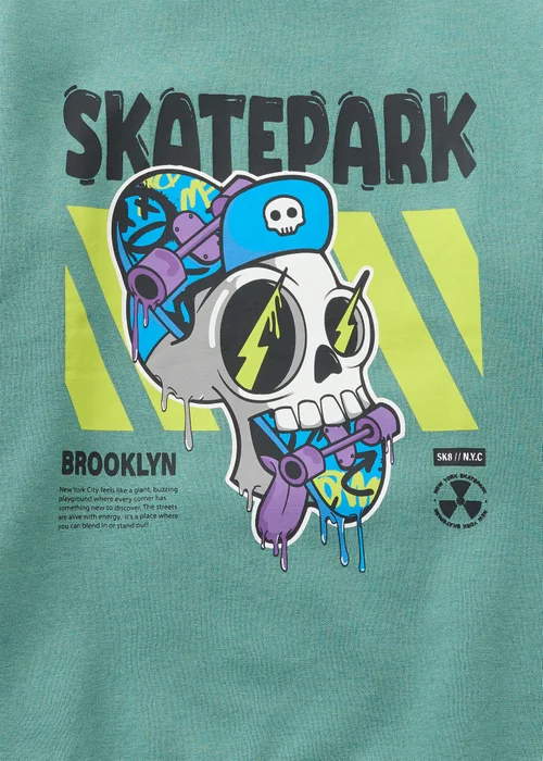 Boys Green Skate Park Sweatshirt (7-15yrs) - 8 Yrs Image 2