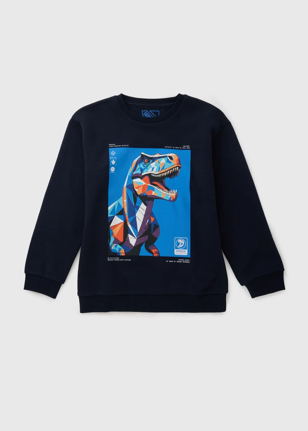 Boys Navy Coloured Dino Sweatshirt (7-15yrs) - 9 Yrs Image 1