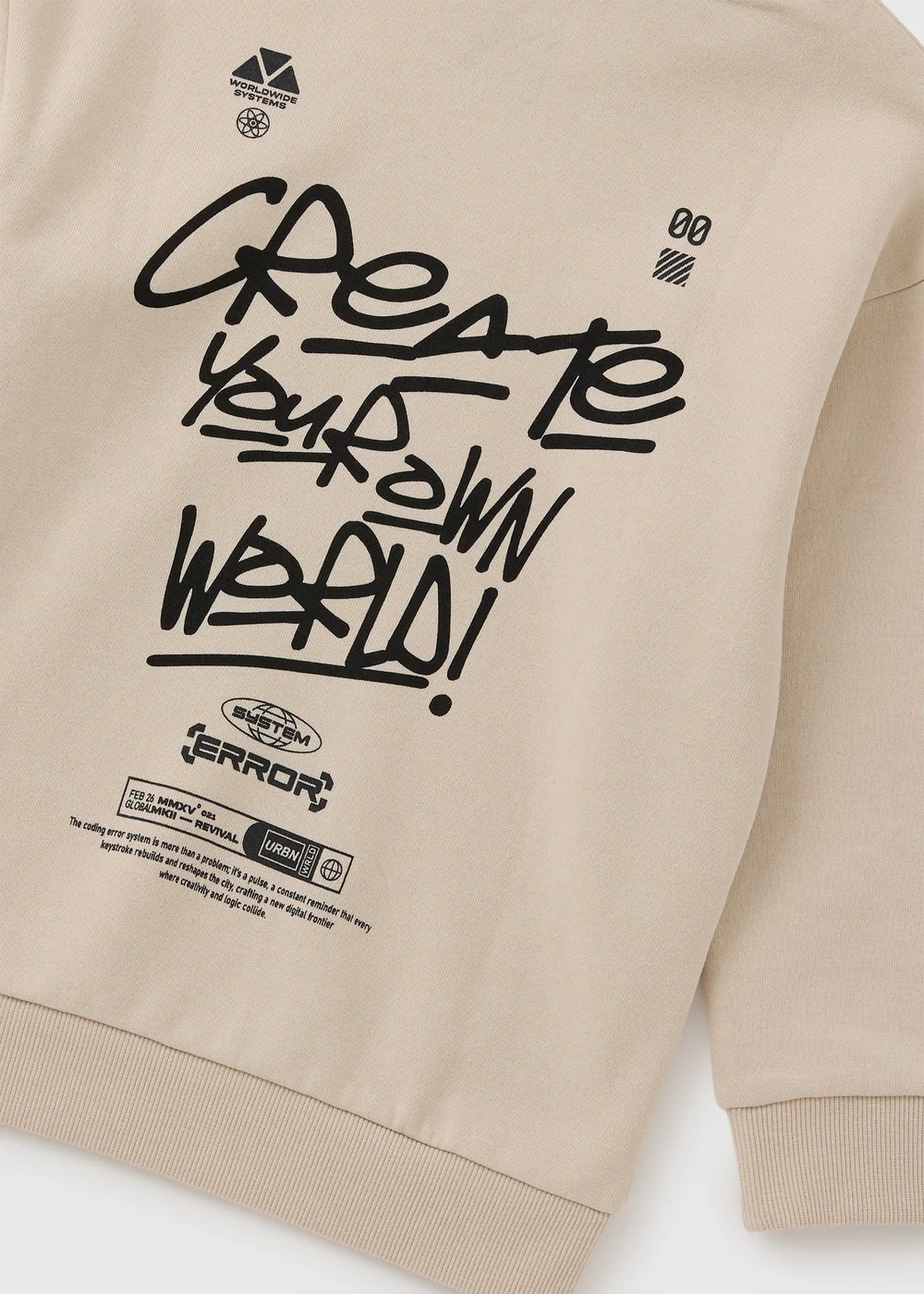 Boys Cream Graffiti Hoodie (7-15yrs) - 7 Yrs Image 2