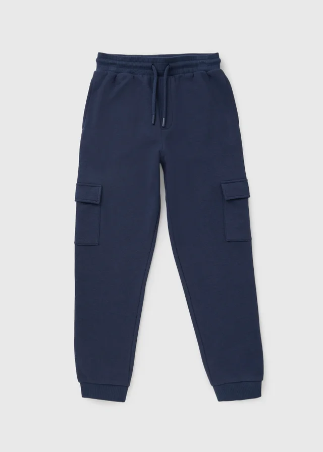Boys Navy Cargo Jogging Bottoms (7-15yrs)