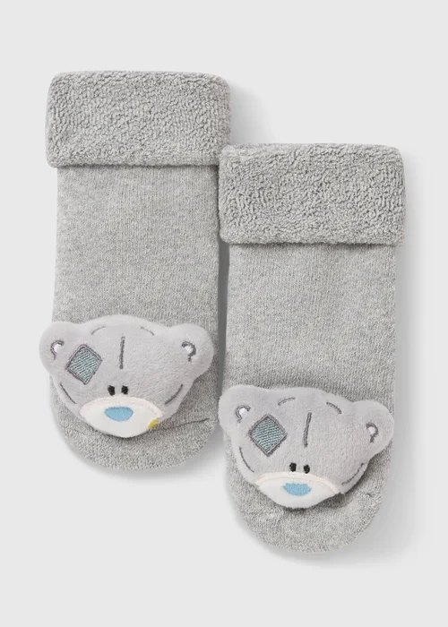 Tatty Teddy Baby Grey Rattle Socks (Newborn-12mths) - Age 0 - 3 Months Image 1